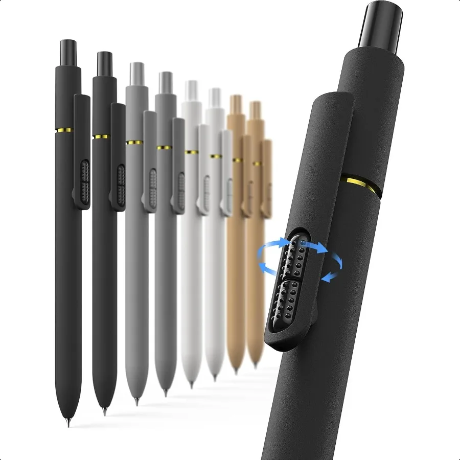 

8 Pcs Gel Pens 0.7mm Fine Point Smooth Writing Black Ink QuickDry Long Lasting Fidge Pens School Office plies for Men Women