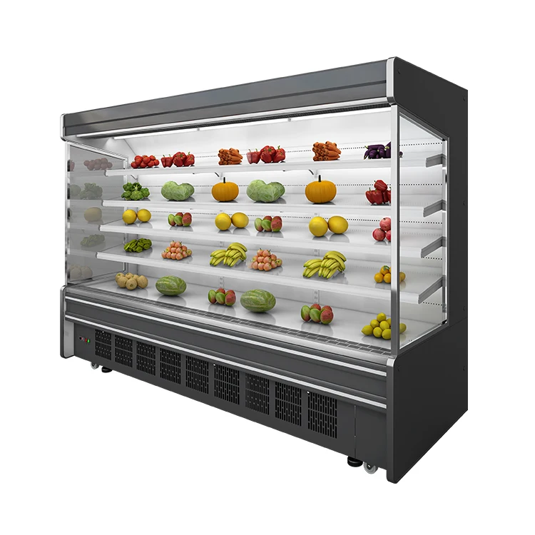 

Многоярусный открытый холодильный шкаф-витрина для овощей с воздушной завесой, заводская цена