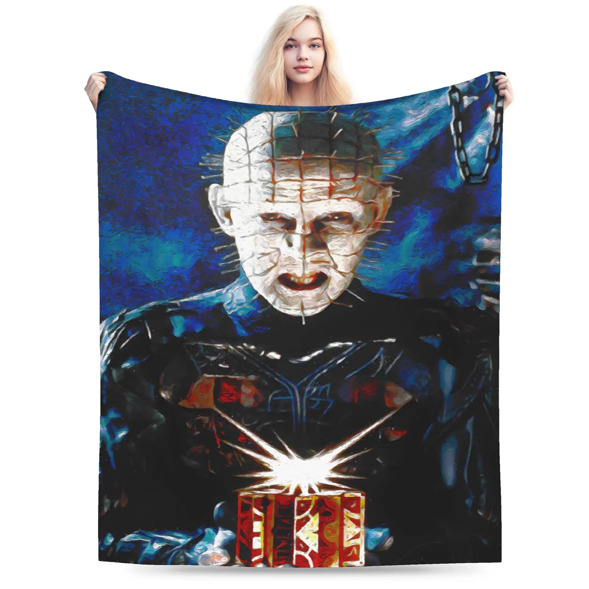 Hellraiser Pinhead Lament Blanket Quality Warm Soft  Throw Blanket Autumn Girls Boys Outdoor Funny Bedspread