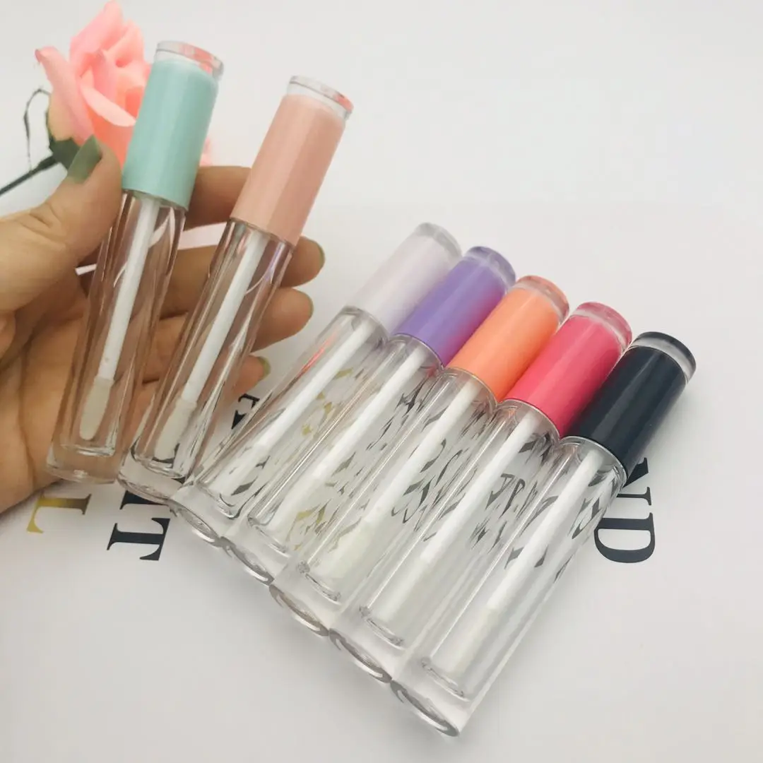 5ml 7ml 10ml Empty Lip gloss tubes Clear lip glaze bottle Pink,Black cap,DIY Refillable Makeup Cosmetics packing contaienr