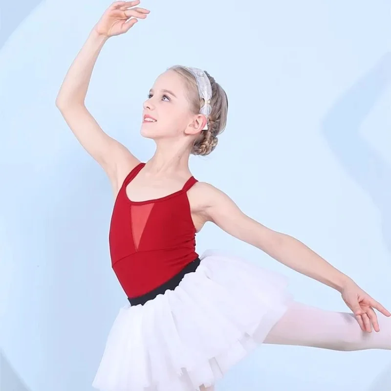 Children's ballet dance clothes, summer practice clothes, suspender dance clothes, girls' and children's Chinese dance clothes
