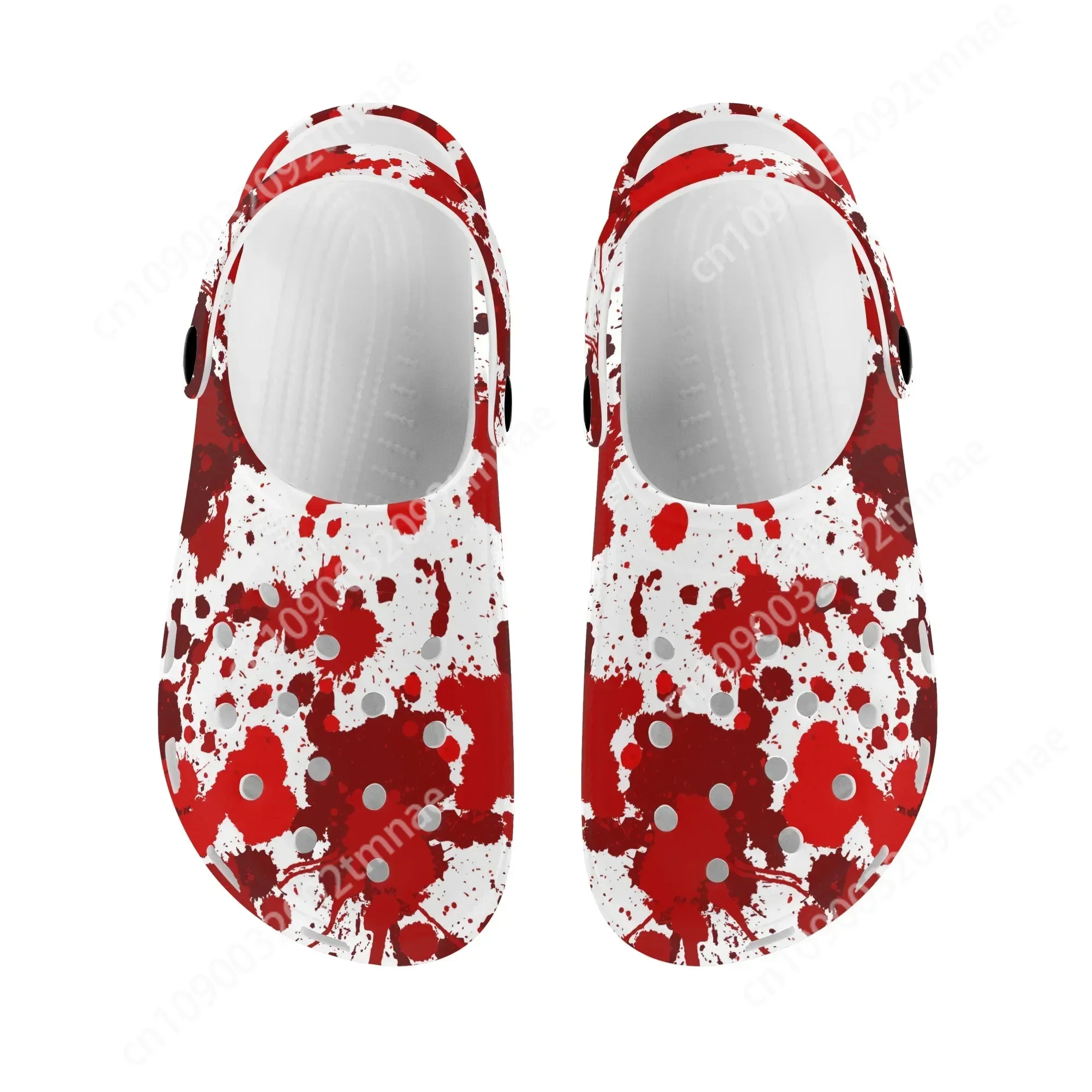 

Cute Hole Shoes Red Camouflage Print Girls Casual Sandals Women Custom Clogs Outside Wear Anti-slip Female Models Slippers Gift