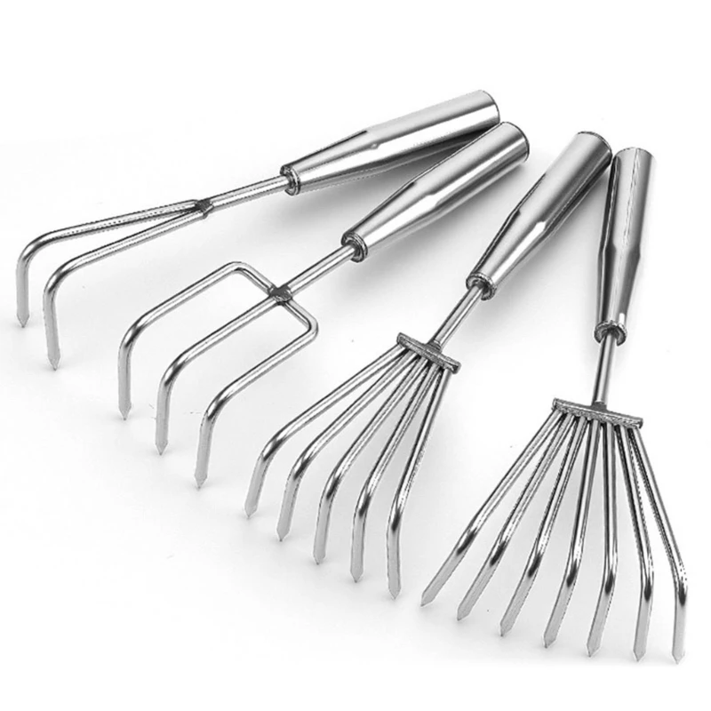 Q5WD Heavy Duty 2/3/5/7 Prong Metal Garden Fork Tool Designed For Breaking Compacted Earth In Gardens And Allotments