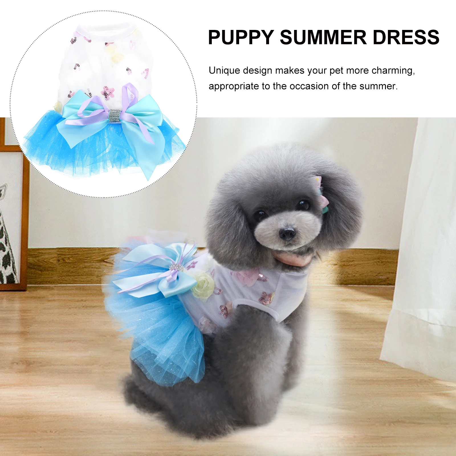 

Dog Princess Dog Birthday Dress Puppy Puppy Dress Skirt Lightweight Summer Party Clothes Birthday Flower Pet Dresses