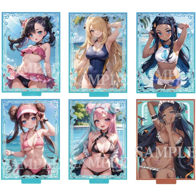 

60 Sheet Card Holder Marnie Nessa Iono Cynthia Mei Bea Ptcg Diy Protective Flash Sleeve Action Toy Figures Anime Game Collection