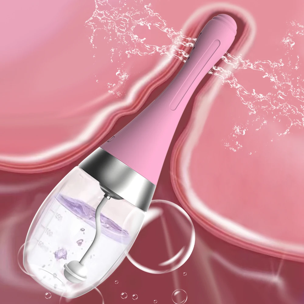 Fully Automatic Enema Cleaning Container Vagina Anal Cleaner Douche Bulb Design Medical Silicone Health Hygiene Tool Sex Toys