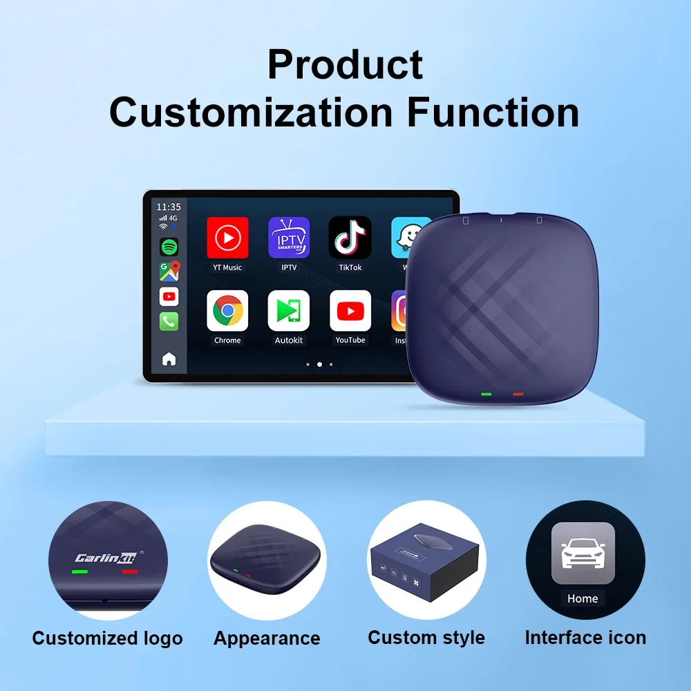 جديد Qcm6125 Tbox Plus 10G Cloud Sim Card Ai Box Dongle الوسائط المتعددة Car Play 64Gb Dongle Carlink Android Box Wireless Carplay Adap