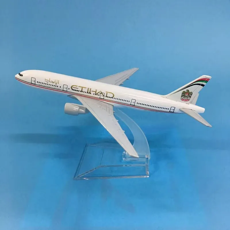 

16 cm B777 Etihad Air 1:400 Scale 777 Aircraft Model with Base Alloy Plane For Collectible Souvenir Show Gift Decoratio