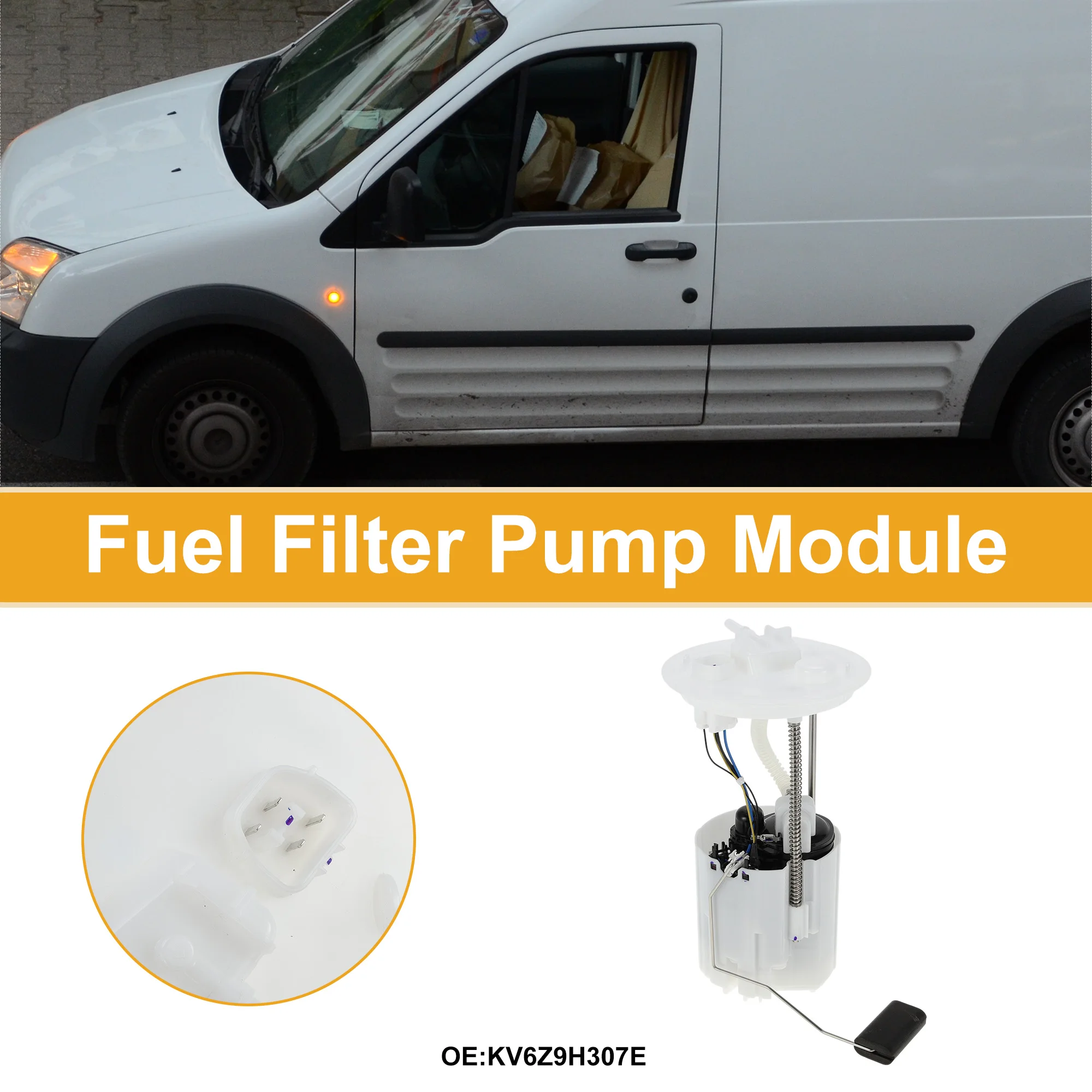 X Autohaux Electric Fuel Pump Assembly for Ford Transit Connect 2018-2022 L4 2.5L Fuel Filter Pump Module with Inlet Strainer