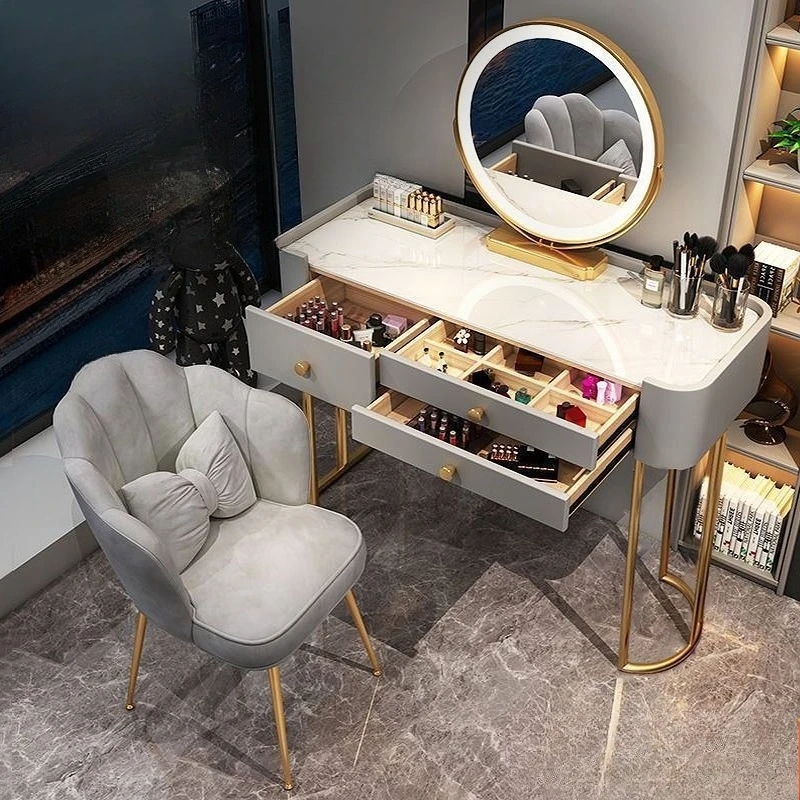 Maquillage, comptoir, commode, rangement, intégré, table