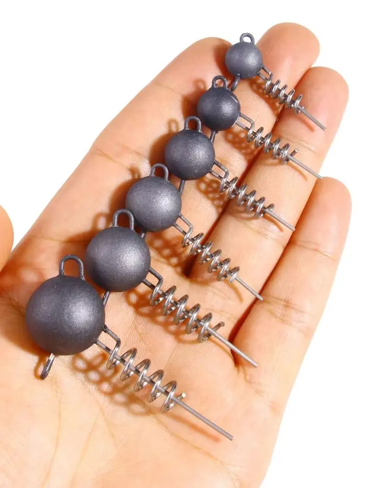 2 Stück Korkenzieher-Jigkopf mit Schraubspirale, Gummi-Softbaits, Schraubball 7g 10g 15g 20g 25g 30g 50g Angelzubehör-Gewichte