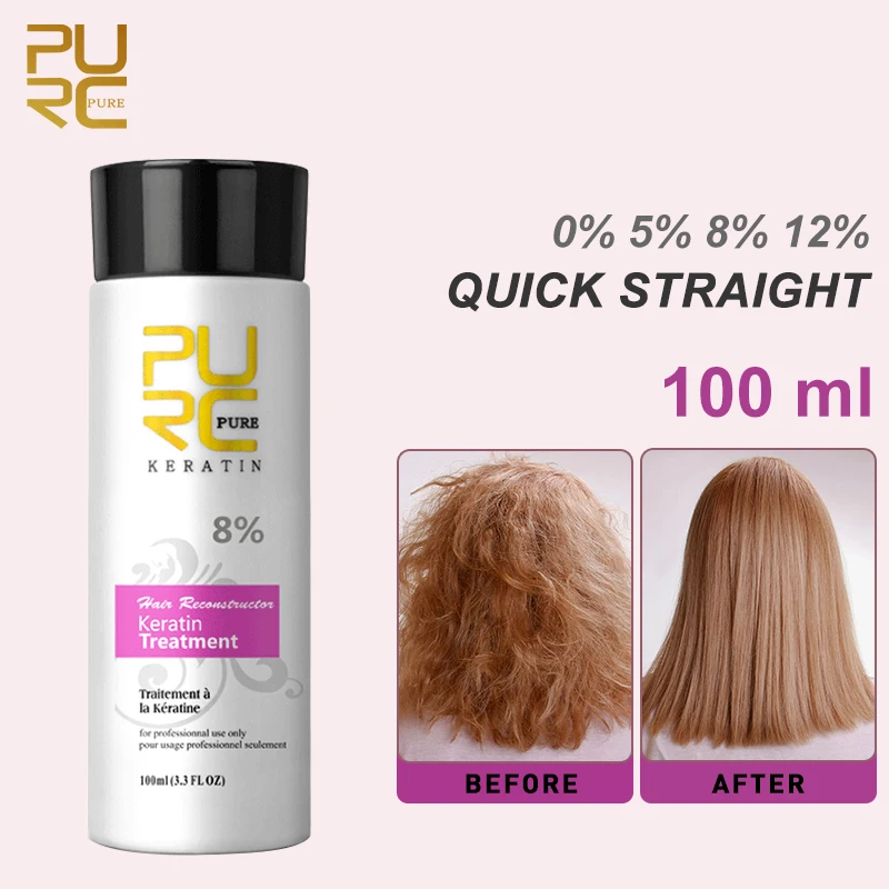 100ml trvalý keratin léčba formalínu vlasy rovnání výrobků úklid šampon vyhlazení kondicionér kudrnaté vlasy péče