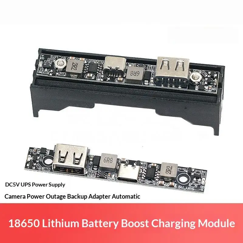 5V UPS Battery Boost Module Type-C USB Charge Discharge Board with Short Circuit Protection for 3.7V Li-ion Cells