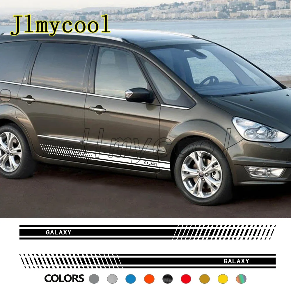 

2Pcs Car Long Side Stripes Stickers For Ford Galaxy Auto Vinyl Film Styling Decoration Decals Automobile Tuning Decal Sticker