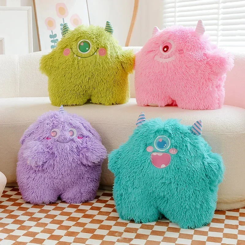 Long-haired little monster plush toy girl bed sofa tatami throw pillow cushion doll doll