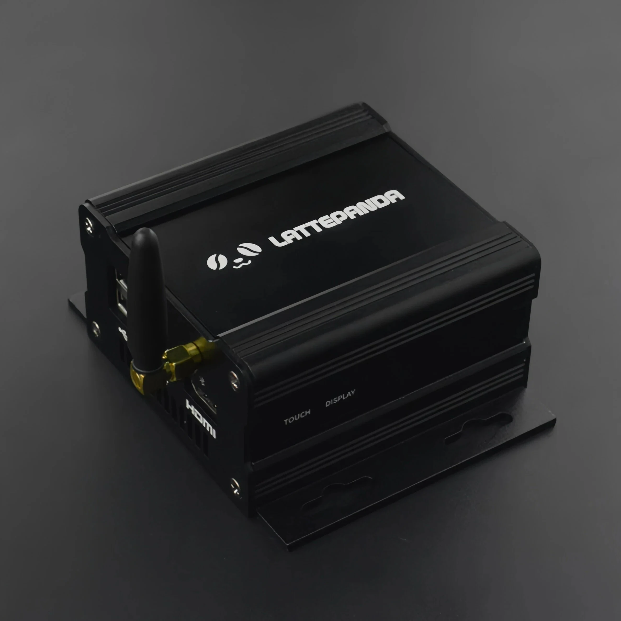 

LattePanda V1 Aluminum Passive Cooling Case with External Antenna Wall Mountable, Black Anodized for 2GB/4GB