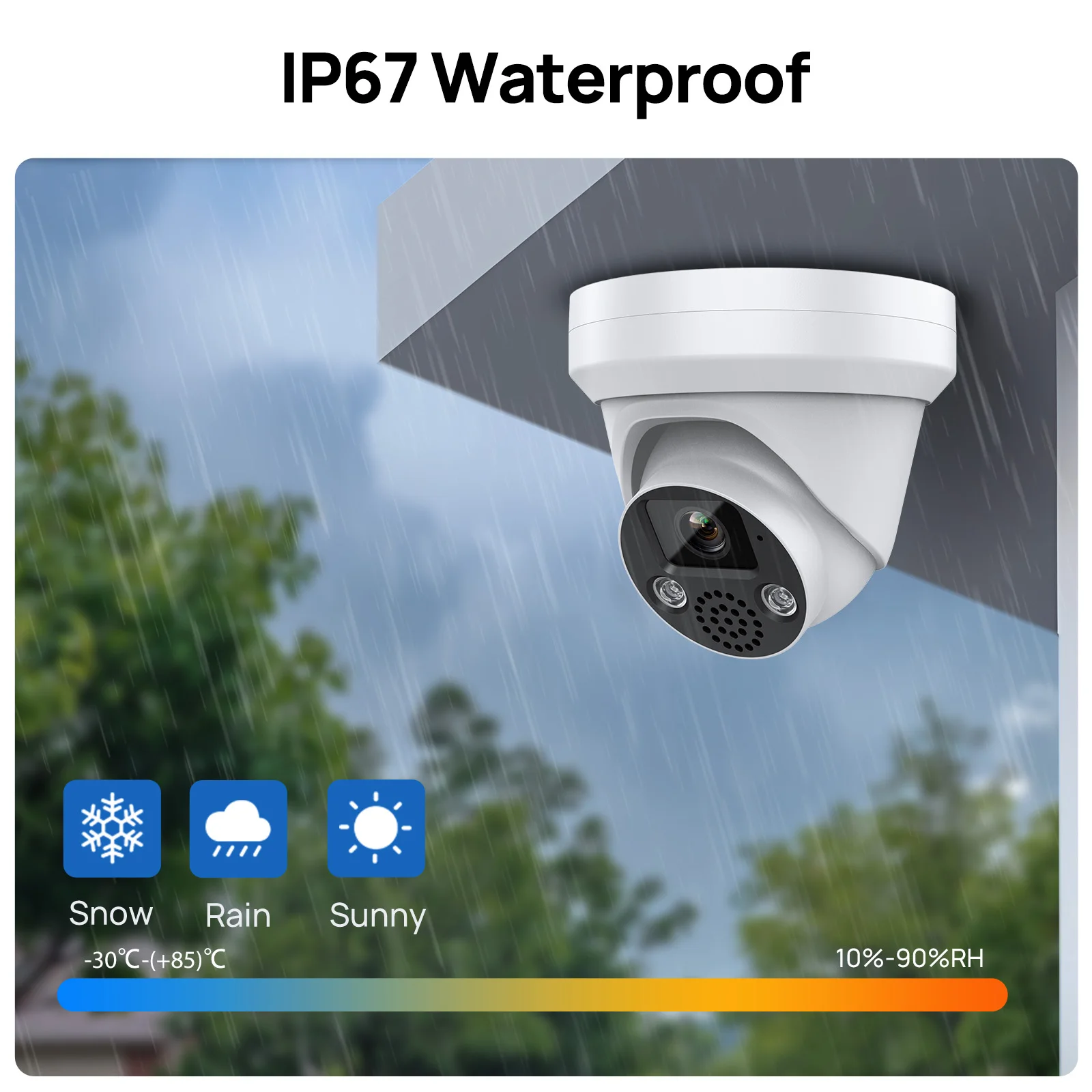 Hikvision Compatible 5MP/8MP 30m IR Turret Network Security Camera 2-Way Talk Human/Vehicle Detection SD Card H.265+ IP67 WDR