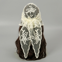 Elegant Lace Scarf Hollow Out Embroidery Foulard Bandana Solid Color Triangular Scarf Thin Vintage HandkerChiefs for Hair Woman