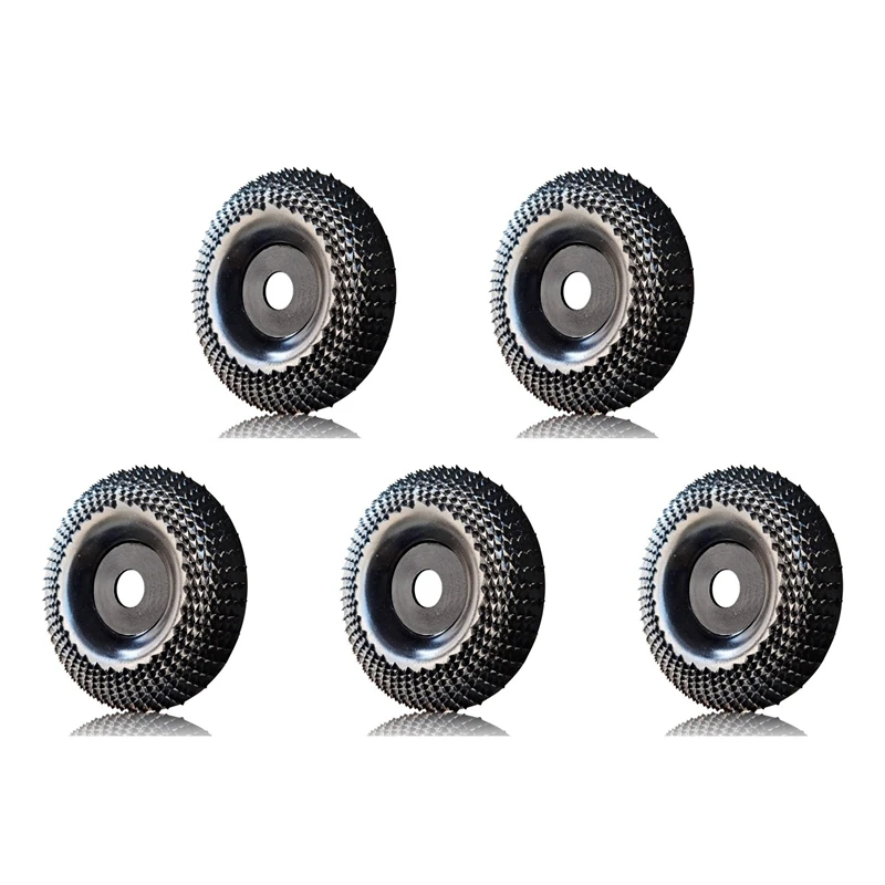 5X Grinder Wheel Disc 4 Inch Wood Shaping Wheel, Wood Grinding Shaping Disk For Angle Grinders With 5/8Inch Arbor