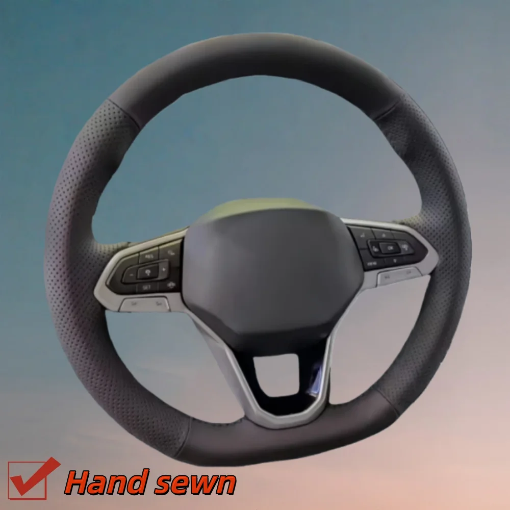 Funda de Volante de Coche Personalizada de Microfibra Antideslizante, Funda de Volante de Cuero para Golf 8 Mk8 Passat B9, para Volkswagen Atlas