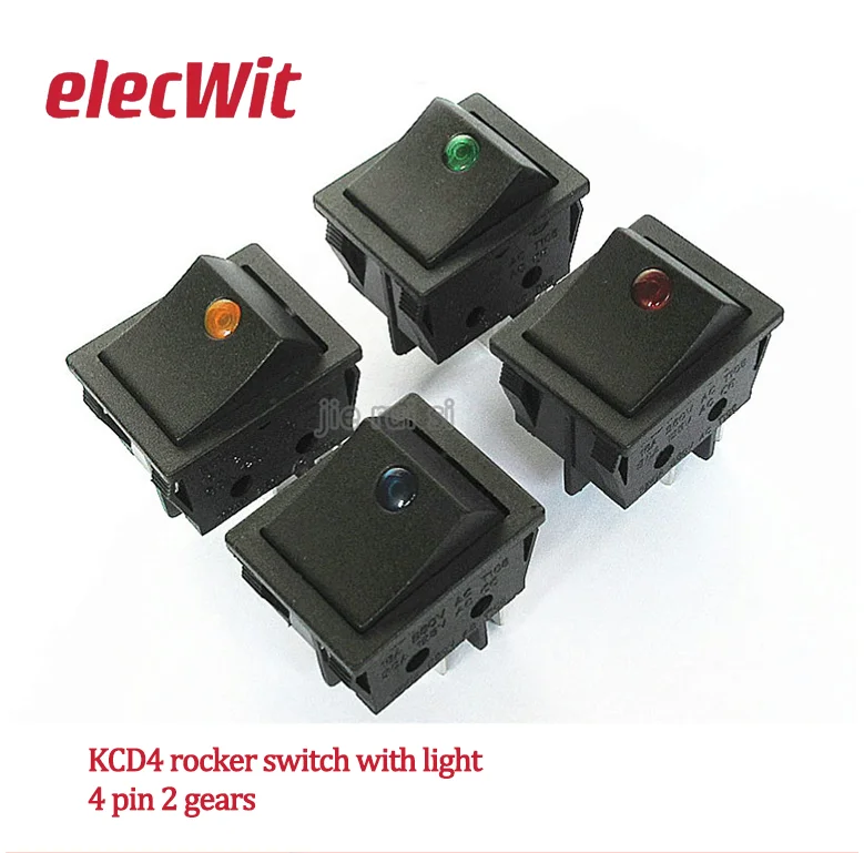 Boat Type Switch KCD4 Four Pin Cat's Eye With Light Rocker Button Switch Water Pump Switch Treadmill