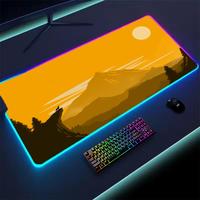 Gaming Non-Slip Mouse Pad RGB Deep Forest Firewatch LED Mousepad PC Gamer Computer Luminous Light 900x400 Large Keyboard Deskmat