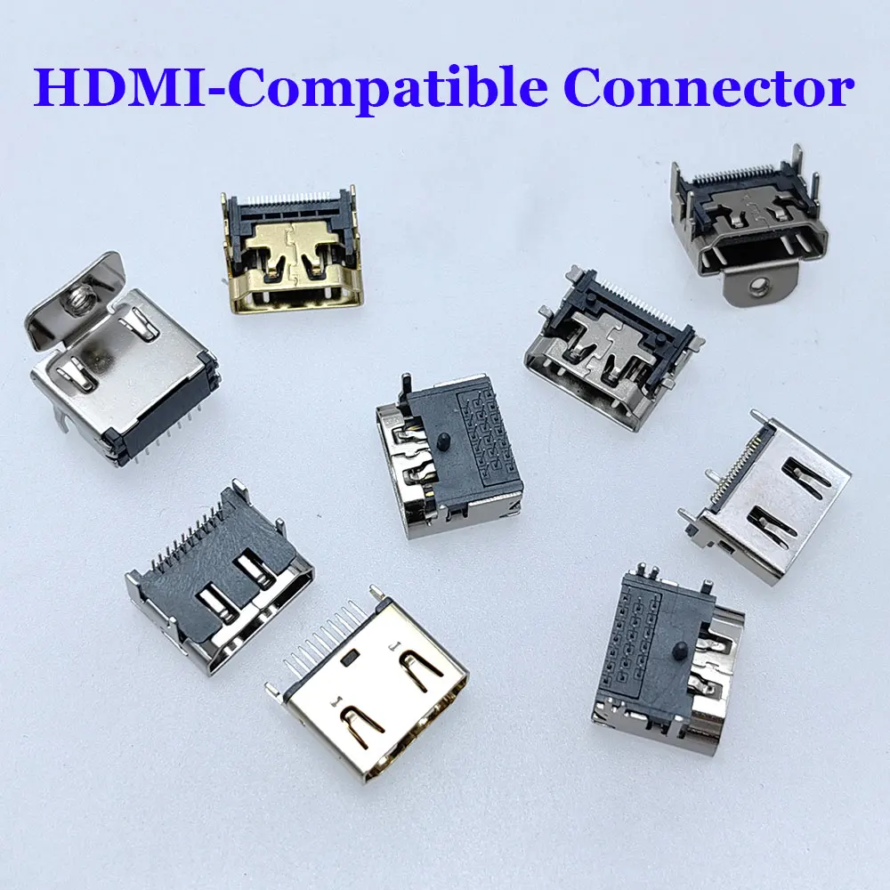 5/10Pcs HDMI-Compatible HD Interface Connector SMD 19 Pin 19P Vertical Right Angle Socket Surface Mound PCB Receptacle