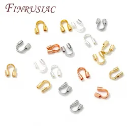 100Pcs/Lot 18K Gold Plated Wire Protector For Jewelry,Wire Guard Guardian Protectors Loops U Shape Connectors Accessories