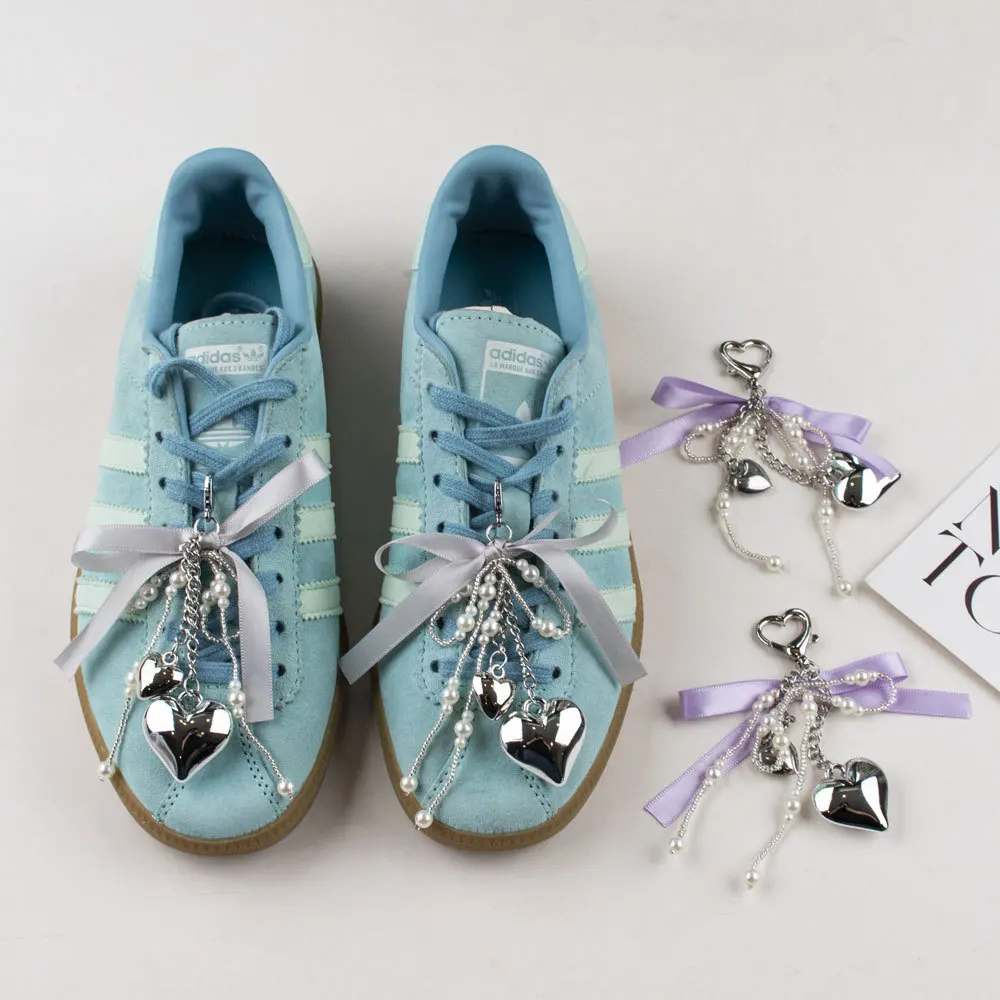 

Fashion Lace Pearl Bow Shoe Laces Charms Sneakers Decorative Shoe Flower Buckle Korean Version Decorative Shoe Charm Accessories