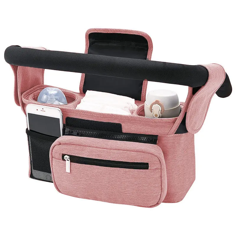 Stroller Trailer Baby Walker Stroller Storage Bag Multi-functional Diaper Storage Bag Large-capacity Bottle Bag.