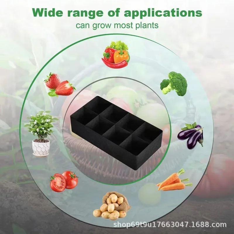 128 gallon planting bag seedling bed, multi grid flowerpot, rectangular planting bag, eight mouth seedling bed
