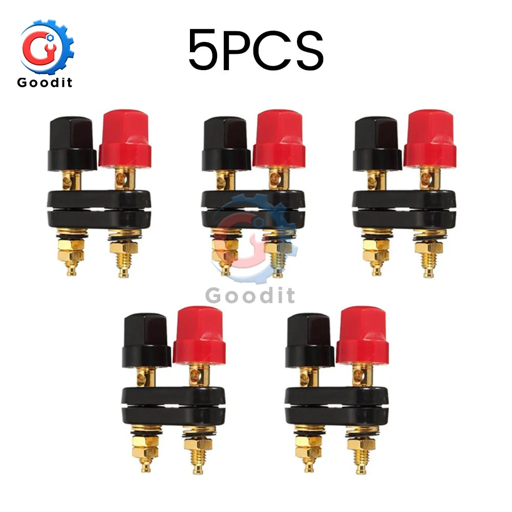 5Pcs/1Pc Banana plugs Couple Terminals Red Black Connector Amplifier Terminal Binding Post Banana Speaker Plug Jack 34mm*40mm