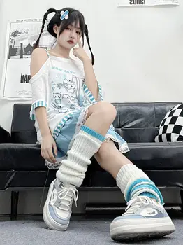 哥德風女裝 Y2k 原宿風 T 卹 日系女裝 拼接可愛甜美卡通印花條紋 Y2K 上衣 10 最佳銷售 暗黑可愛風服裝 - №9