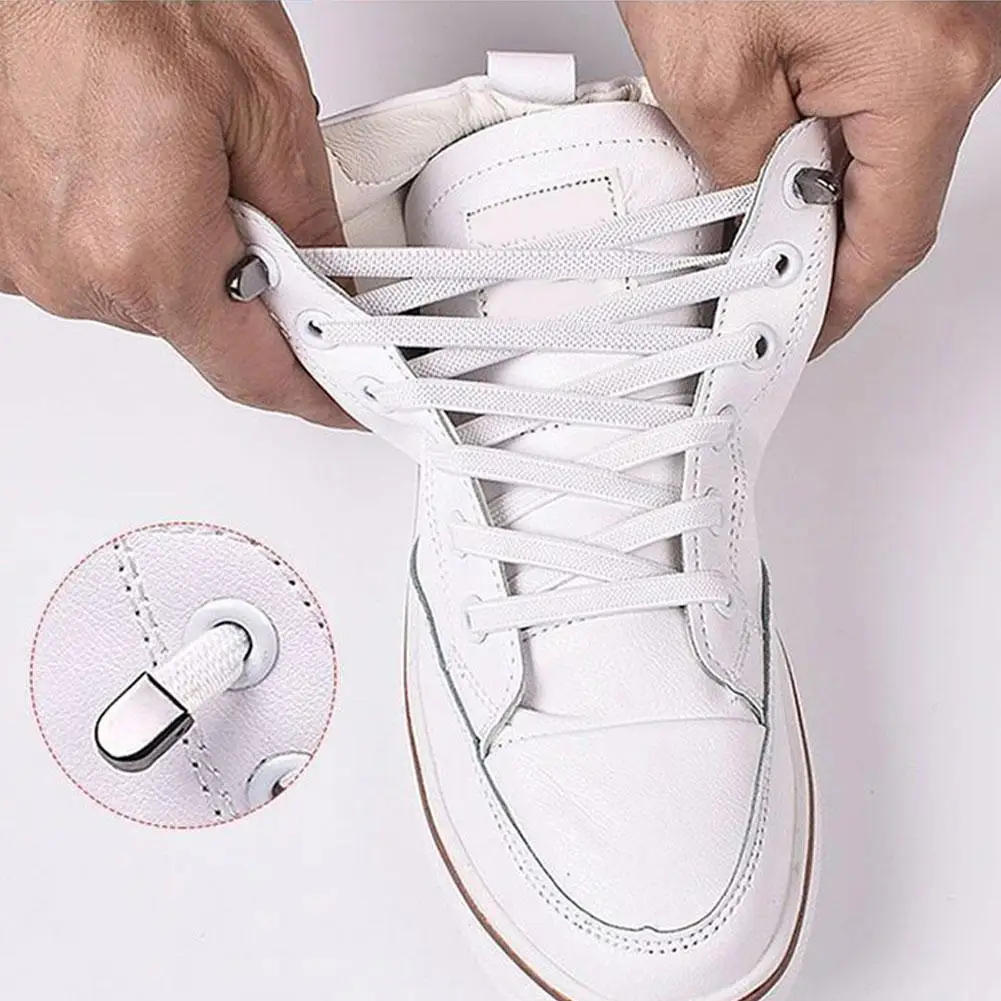 10 Pcs No Tie Shoelace Buckles Stainless Steel 0.8cm Metal Shoe Lace Anchors Clips Heavy Duty Laziness Shoelace Locks Stopper