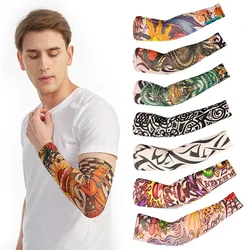 6 Pcs Tattoo Sleeves Sun Protection Men Women Summer Seamless Arm Cover Cool Outdoor Cycling Breathable Cycling Tattoo Sleeves