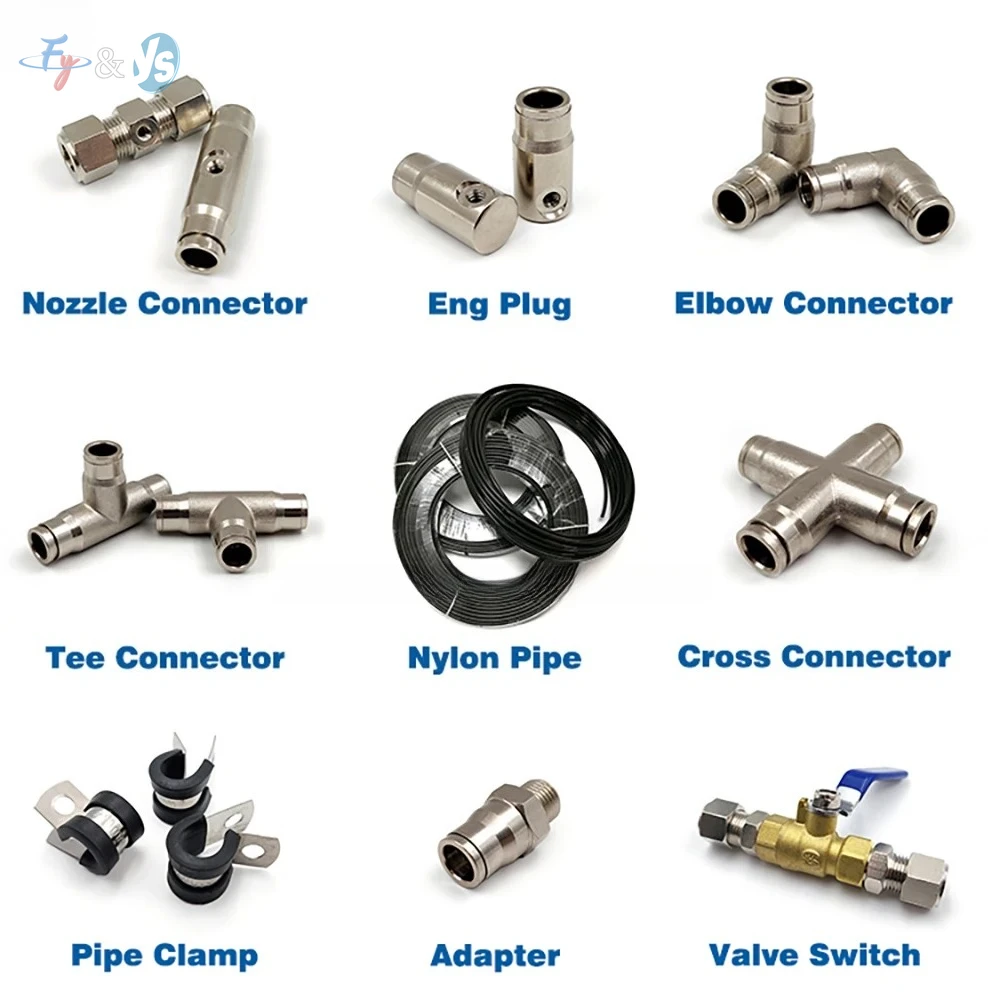 6.35mm 9.52mm 12.7mm High Pressure Fogging Parts Mist System Accessories for Outdoor Cooling Mist Fog System