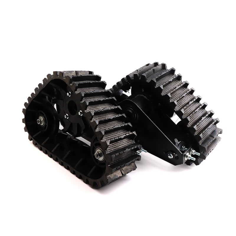 1 Pair Rubber Track Wheels Sets For 110cc-250cc ATV UTV Buggy Snowmobile Quad Dirt Bike Tracks Assembly Sand Snow Track System