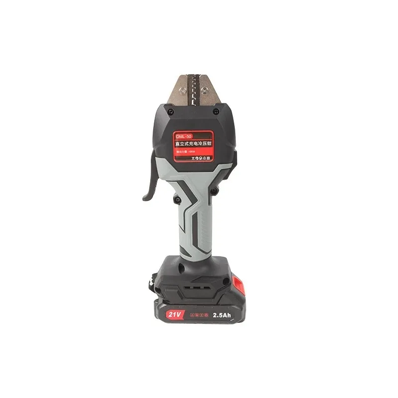 DML-50 21V Cordless Electric Cold Crimp Pliers Lithium Crimper for Tubular Bare Pre-insulated Terminals Rechargeable Crimp Tool