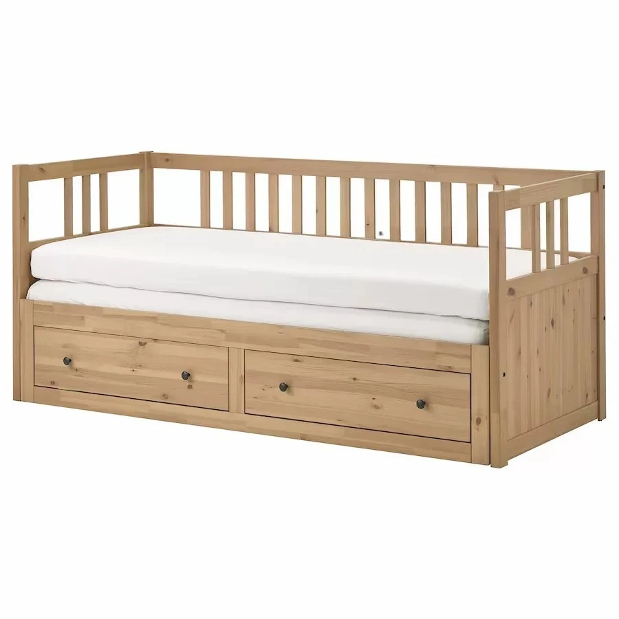 Pull solid wood folding small apartment with drawers, push-pull telescopic storage, sitting and lying sofa bed