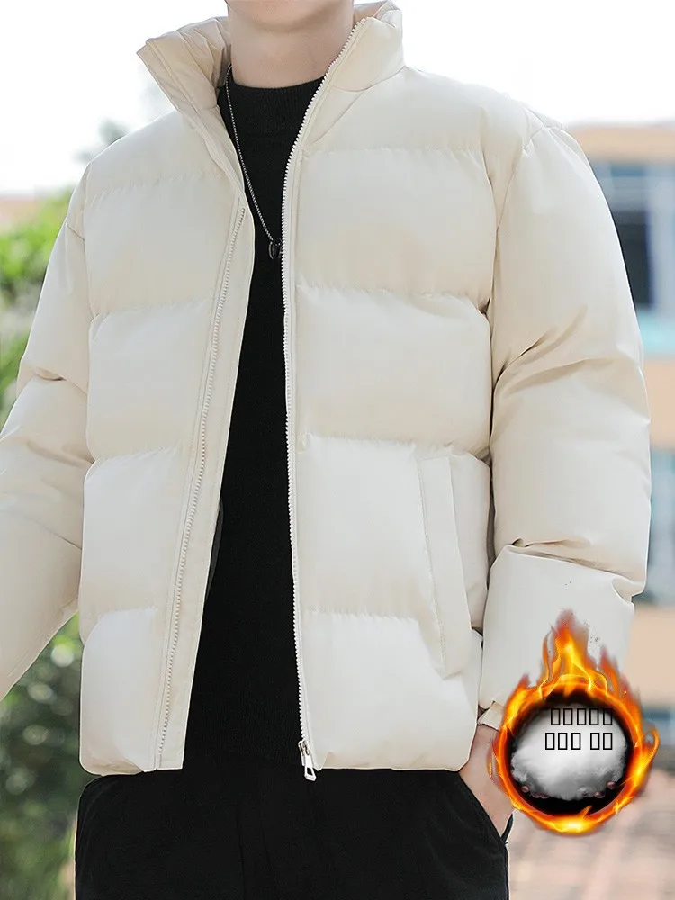 

Мужская утепленная осенне-зимняя хлопковая куртка с воротником-стойкой, наполненная пухом, теплая, модная, молодежная, стандартного кроя