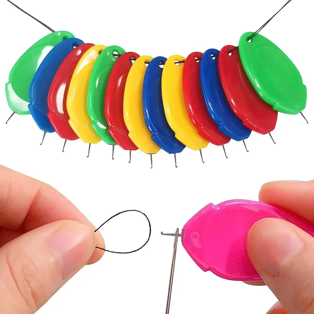 10Pcs Sewing Machine Needle Threader Plastic Wire Loop Needle Threading Tool Stitch Insertion Helper Sewing Gadgets