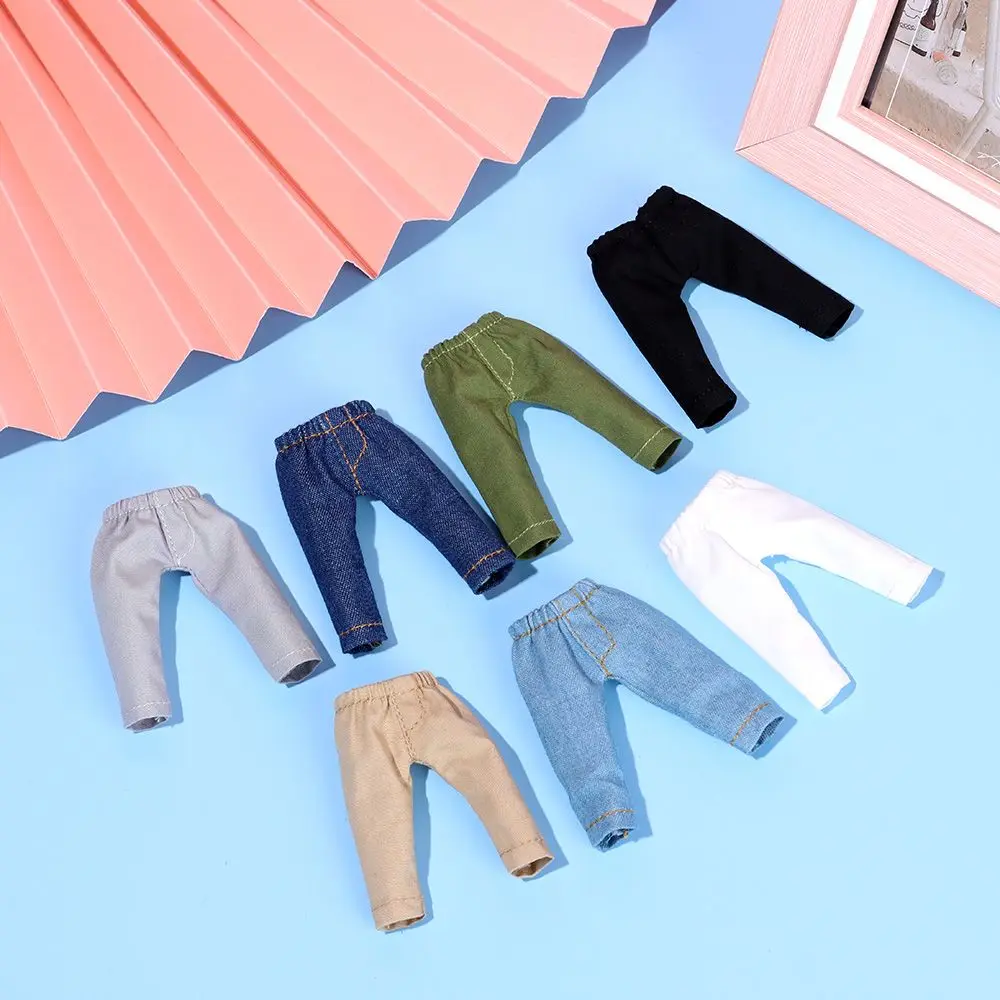 

Fashion Denim Long Pants Doll Tights Pants Leggings For 1/11 1/12 Mini Doll Casual Wears Pants Clothes Doll Accessories Kids Toy