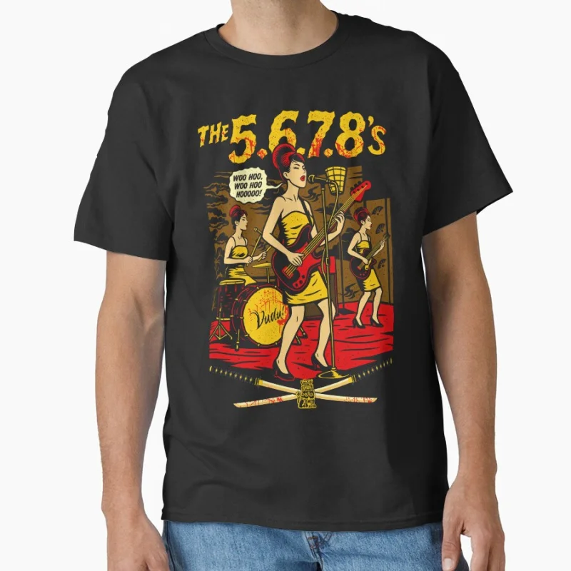 

The 5.6.7.8’s – Kill Bill Inspired Retro Rock Art Graphic printed tee Japan Movie Gift T Shirt large size tops 100% cotton tee