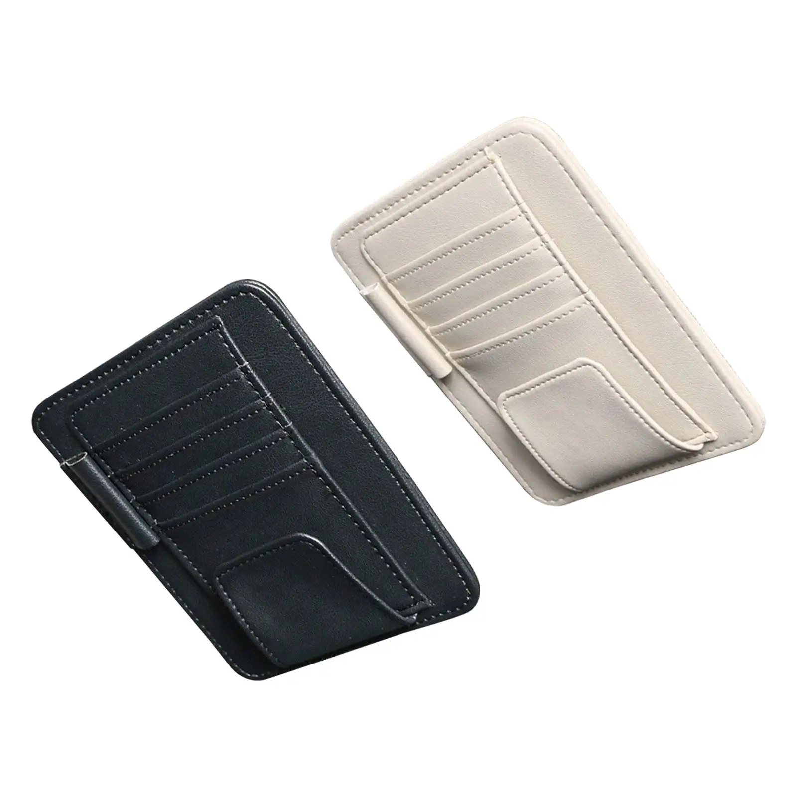 Multi Pocket Sun Visor Organizer PU Leather Card Clips Pen Case Accessory for Byd Atto 3