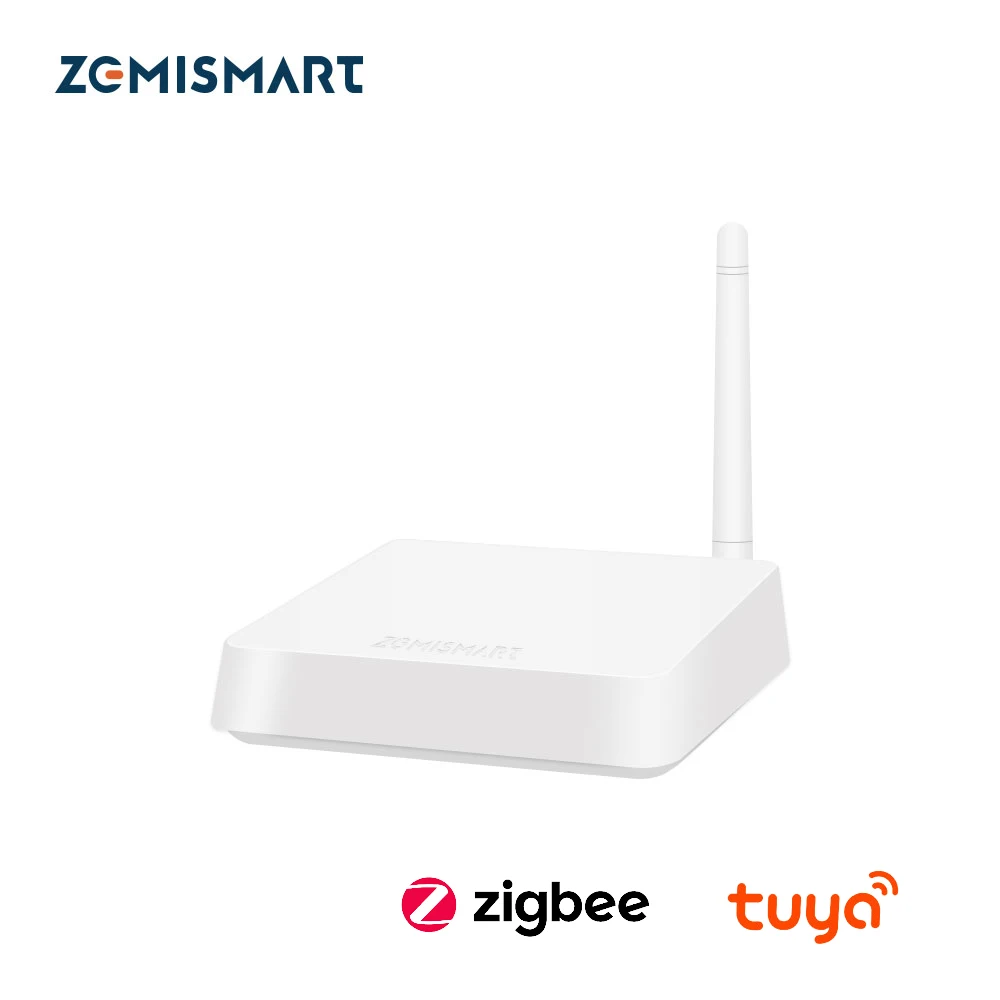 Zemismart Tuya Zigbee Gateway with Antenna Smart Bridge Hub with Network Cable Socket Wired Connection Smart Life App Control