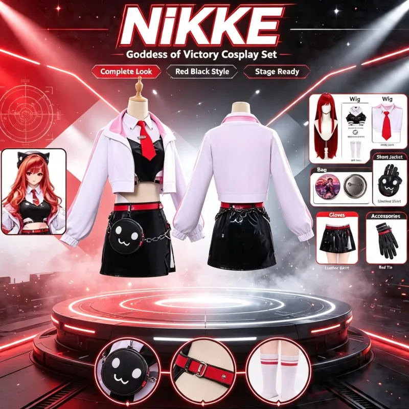 Conjunto con Peluca y Sombrero de Disfraz de Anime para Mujer, Disfraz de Diosa Rapunzel, Cosplay de NIKKE Full Victory, Traje para Halloween y Comic Con