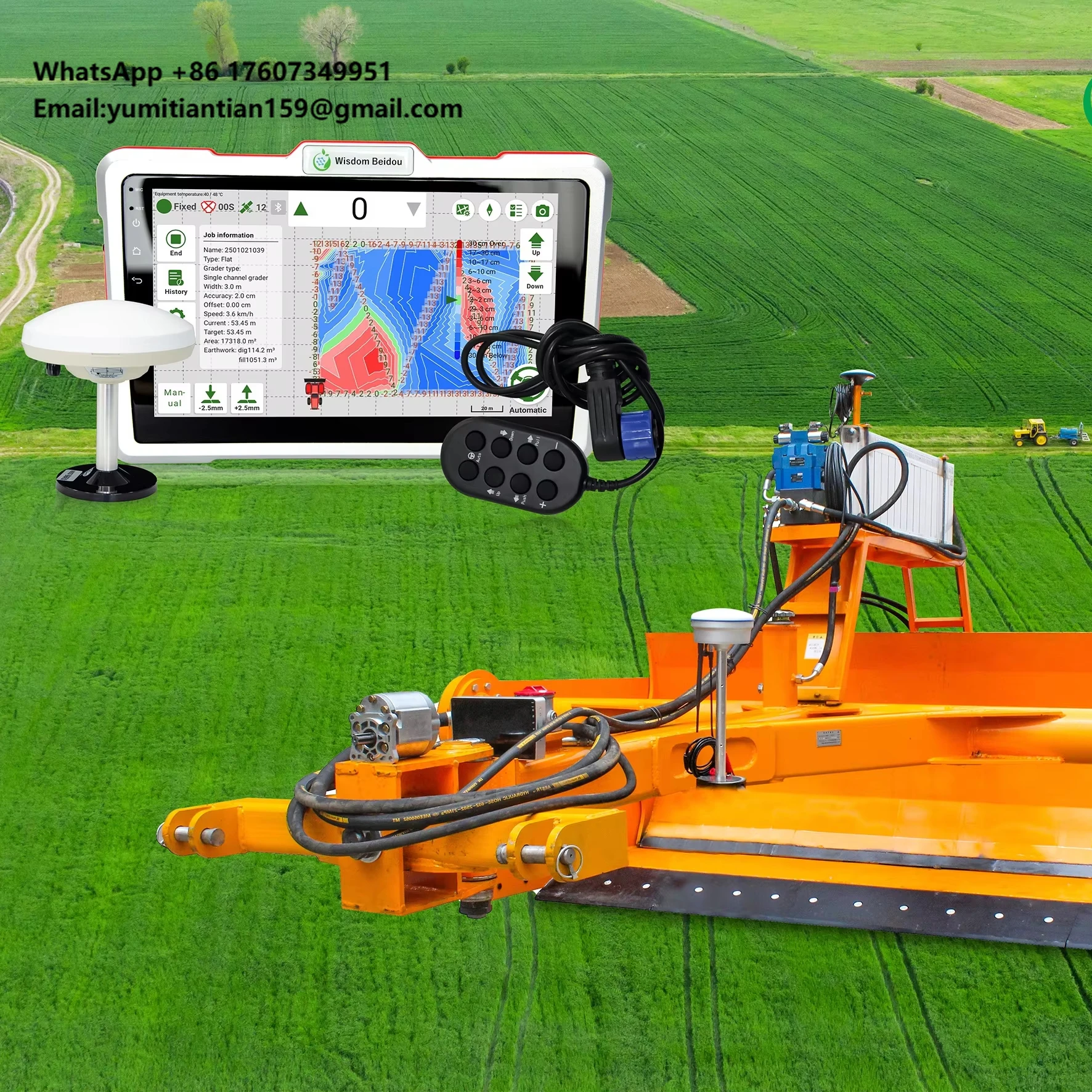 High Precision 3D Heat Map Digital Farm Land Leveling System High Precision GPS Satellite GNSS Antenna Leveling