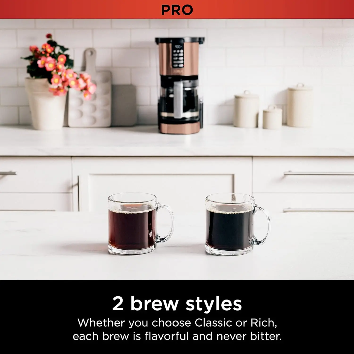 Ninja DCM201CP Programmable XL 14-Cup Coffee Maker PRO with Permanent Filter, 2 Brew Styles Classic & Rich, Delay Brew, Fresh