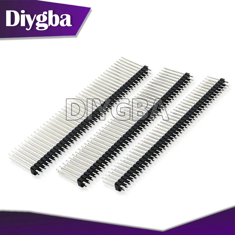 10PCS 1x40 2x40 Single Double Row Male Breakable Pin Header 40Pin Connector Strip For Arduino Black 2.54MM Length 15~25mm