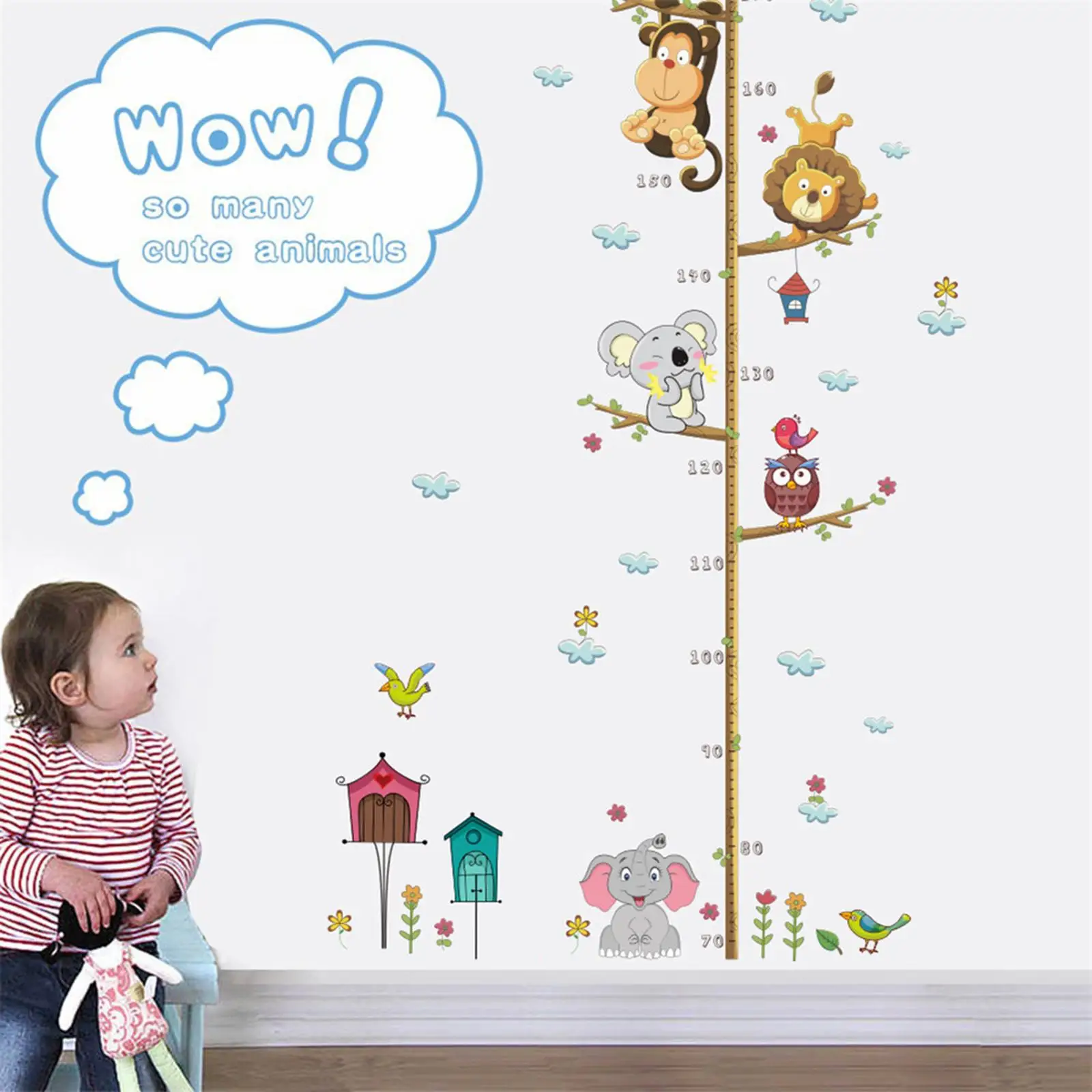 2x Kids Height Chart Wall Sticker Measuring Ruler Home Decoration 30x90cm_1pc